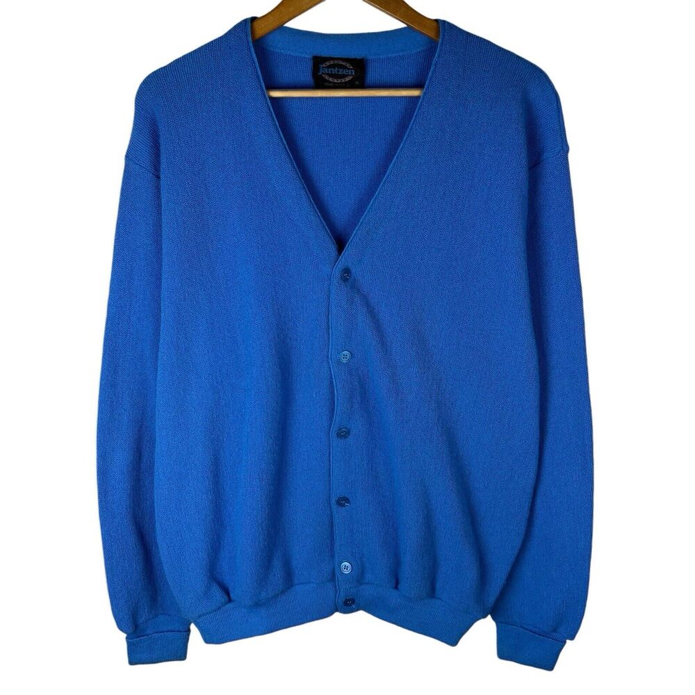 Vintage 90s Jantzen Mens Sz XL Cardigan Sweater Grandpa Hipster USA Acrylic Knit